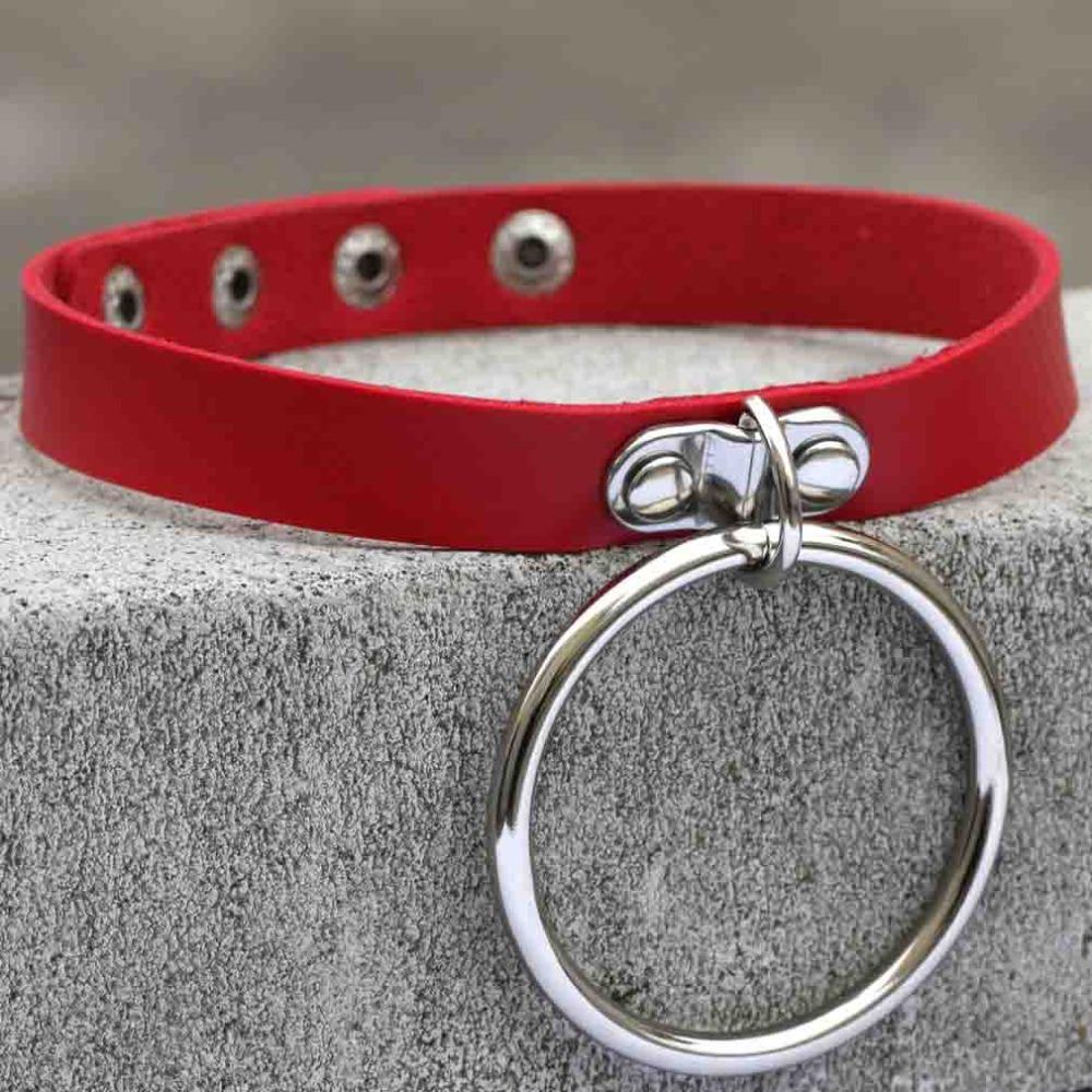 Schwarzer Leder Goth Choker Punk Harajuku Halsband Gothic Halskette Grunge Choker Cosplay Party Festival Schmuck