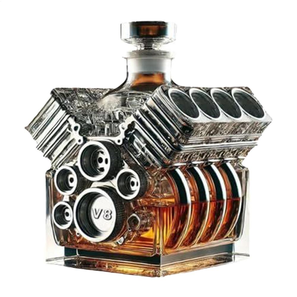 V8 Motoren Form Weindekanter Kristall Whiskey Dekanter Kreativer Alkohol Separator Dekanter Bar Gadgets für Tequila Bourbon Geschenk