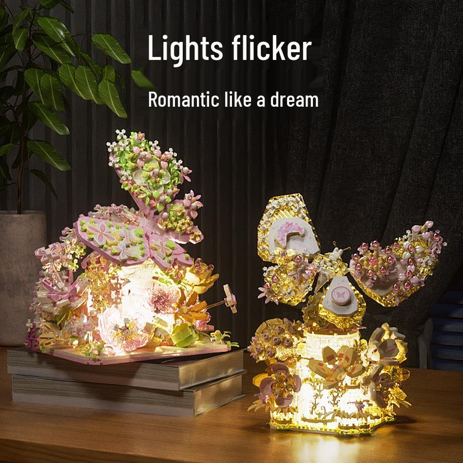 

Квітковий метелик Будівельні блоки з мікрочастинок - Сумісні з Lego - Ідеальний подарунок для дівчаток, на дні народження та Різдво