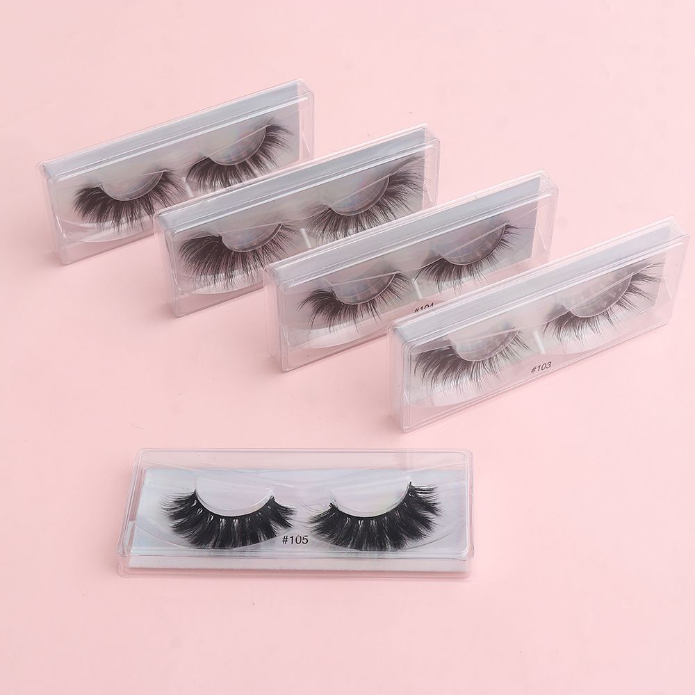 Eye Makeup Tools Handmade Lightweight False Eyelashes Cross 3D Mink Hair Wispy Fluffy