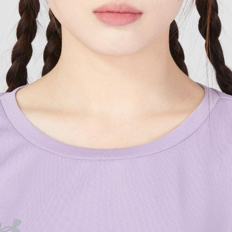 Under Armour Solid Round Neck Running Short Sleeve T-Shirt Women Tops Lilac-Purple 23500508-562