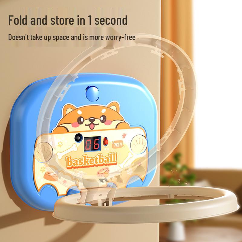 Indoor No-Drill Wall-Mounted Basketball Hoop for Kids