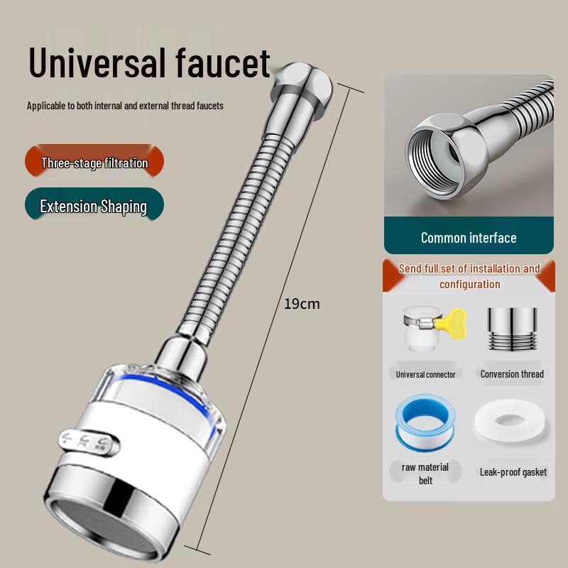

Bezhu Universal Rotating Faucet Sprayer Extender with Filter