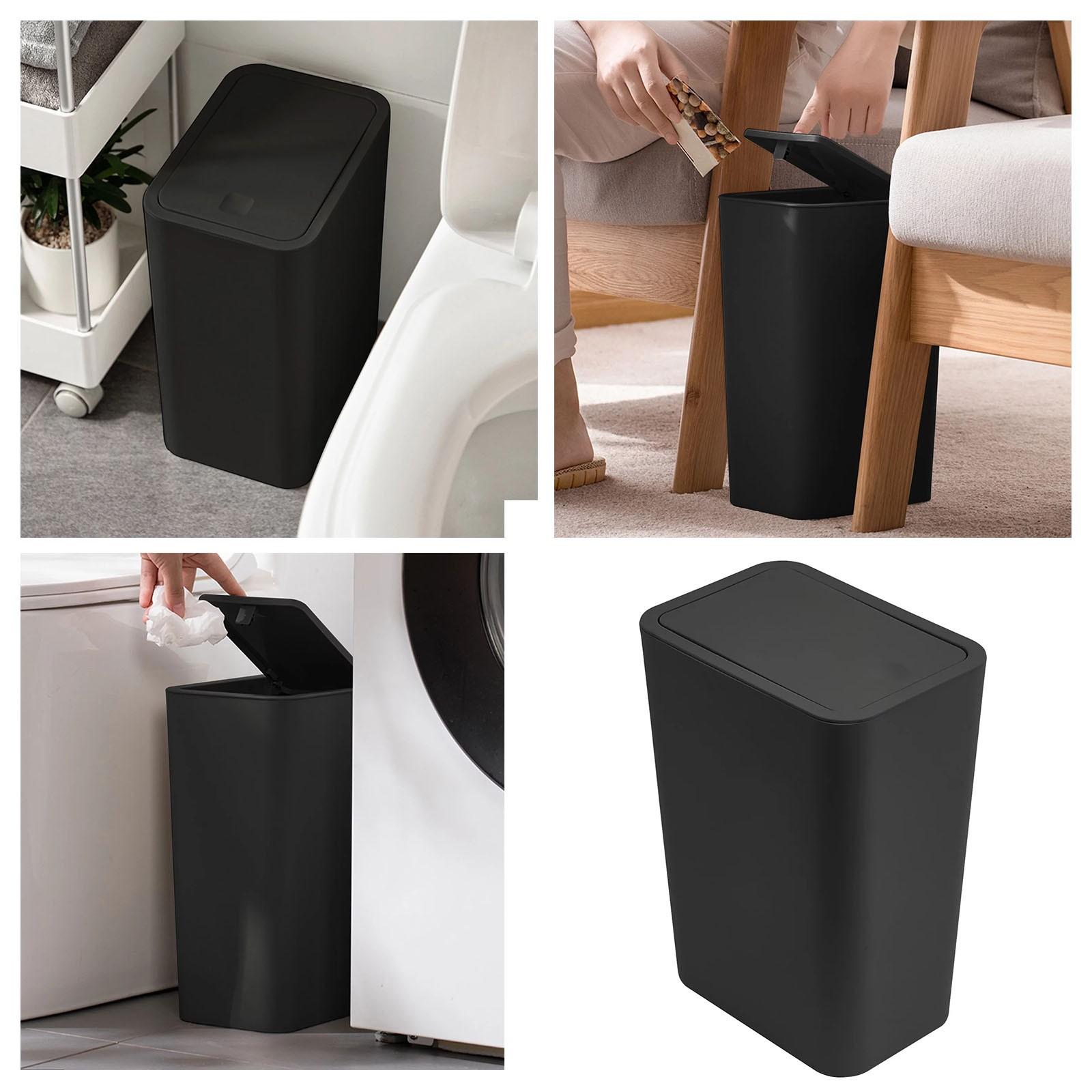 

Bathroom Trash Can With Lid Touchless Automatic Garbage Can Slim Motion Sensor Smart Bedroom Office Living Room Trash Bin One Size