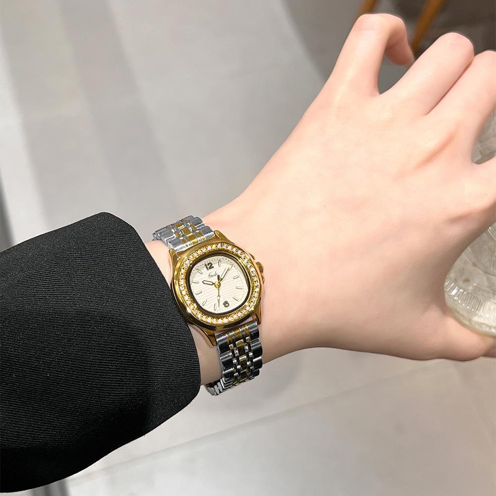 Women's Rhinestone Gypsy Stainless Steel Wristwatch Waterproof Quartz Watch