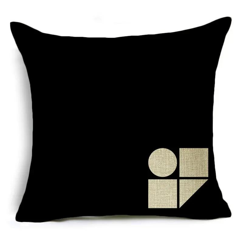 Poszewka na poduszkę Czarno-biała Prosty design Geometryczne szycie Pokrowiec na poduszkę do sofy, biura, na drzemkę 40*40cm/45*45cm/50*50cm