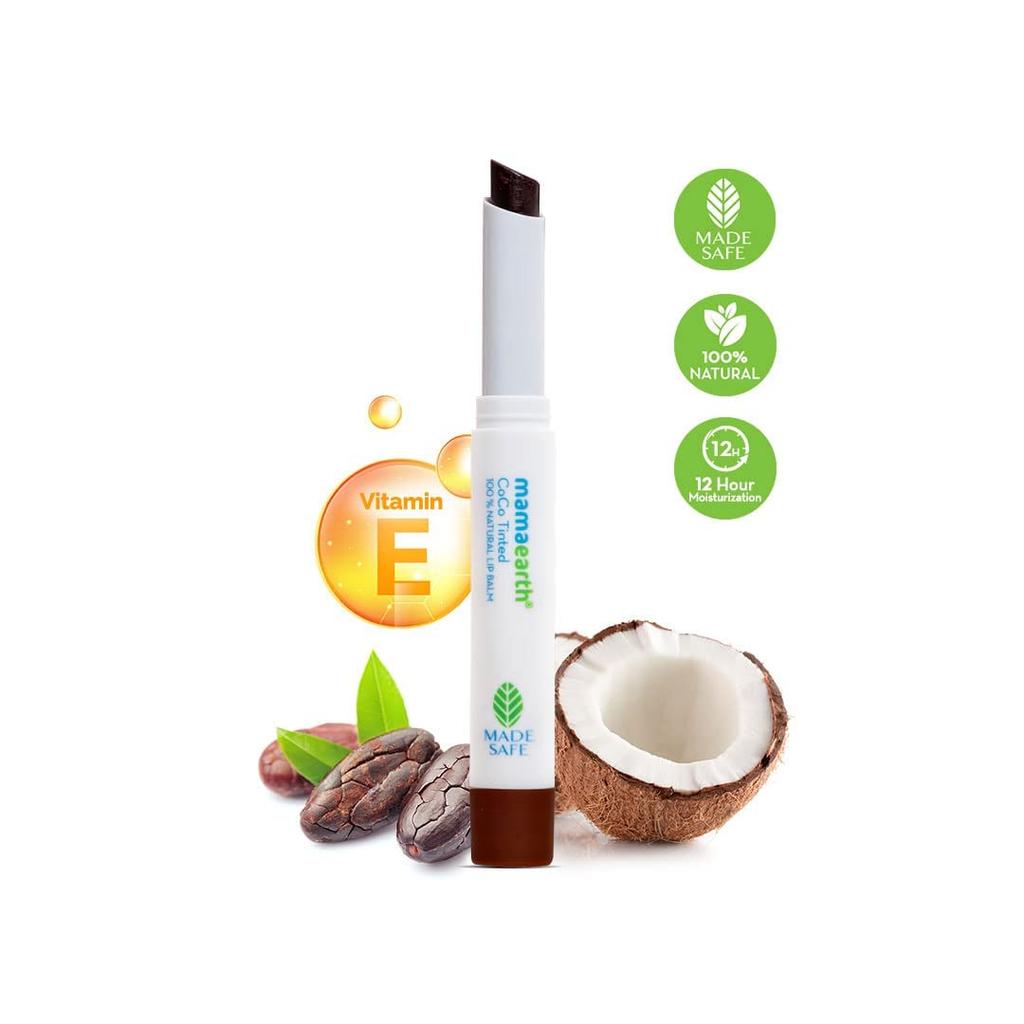 Mamaearth CoCo Tinted Natural Lip Balm for Women 2 G | 12 Hr Moisturization & Soft Orange Tint