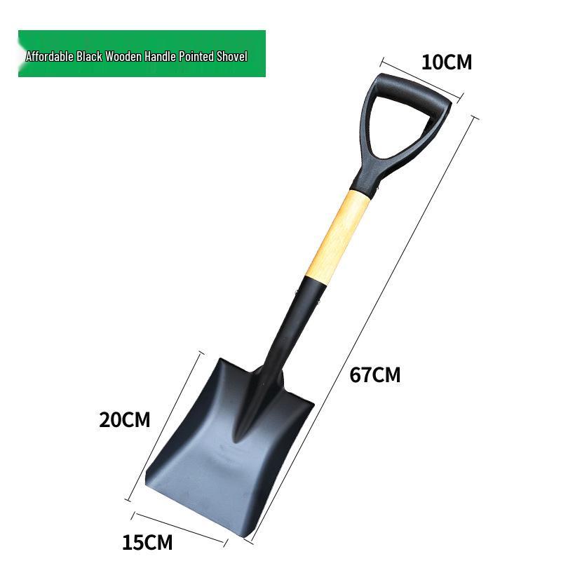 Wooden Handle Stainless Steel Gardening Shovel - Small, Pointed Shovel for Snow, Soil, Planting Trees & Flowers