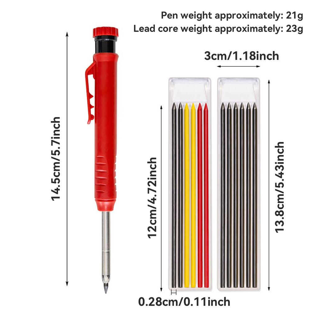 6 Colors of Woodworking Marking Pen 2.8mm Replaceable Mechanical Pencil Tools, Business Office, Drawing, Marking Supplies