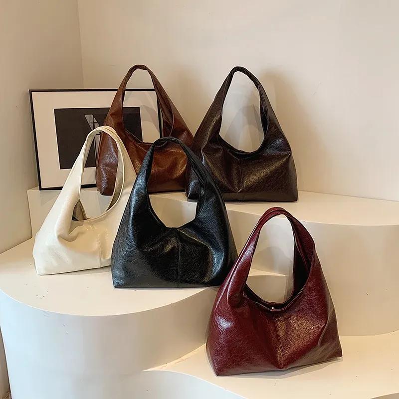 Design Large PU Leather Hobo Underarm Bags Lady Winter Shoulder Bag for Women 2026 New Trend Y2K Handbags and Purses