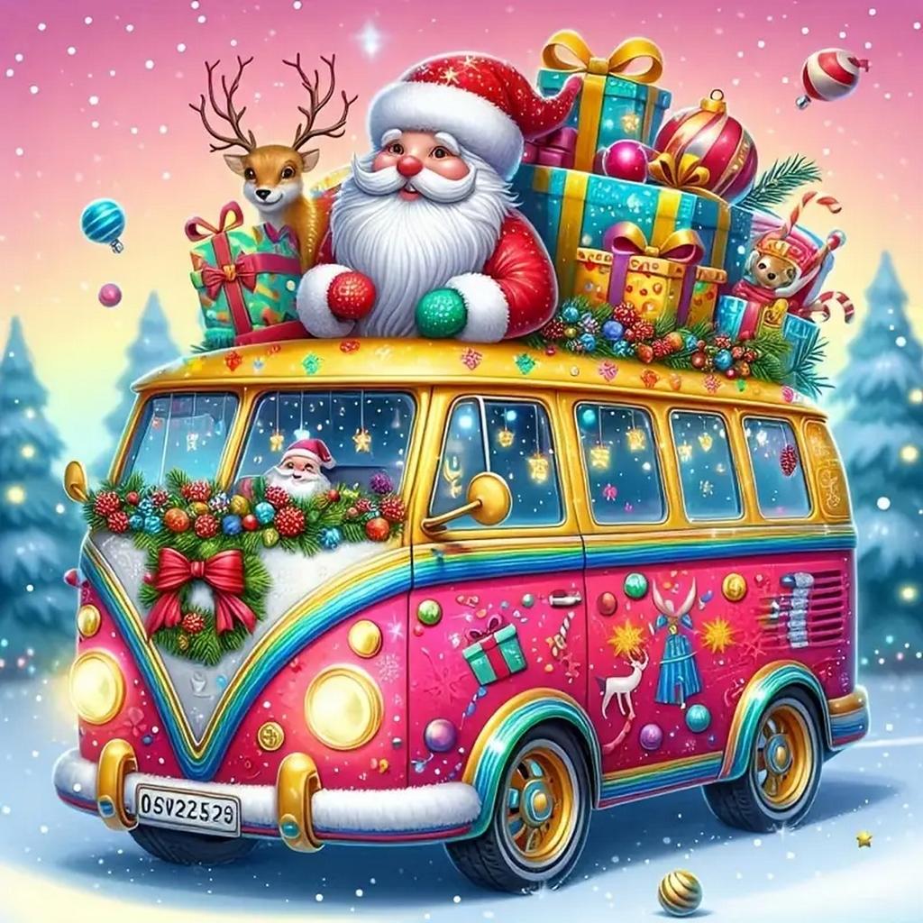 DIY Full Round Diamond Painting Cross Stitch Merry Christmas Santa Claus Snowman Home Decoration Arts Diamond Painting 5d Diamond Art Painting