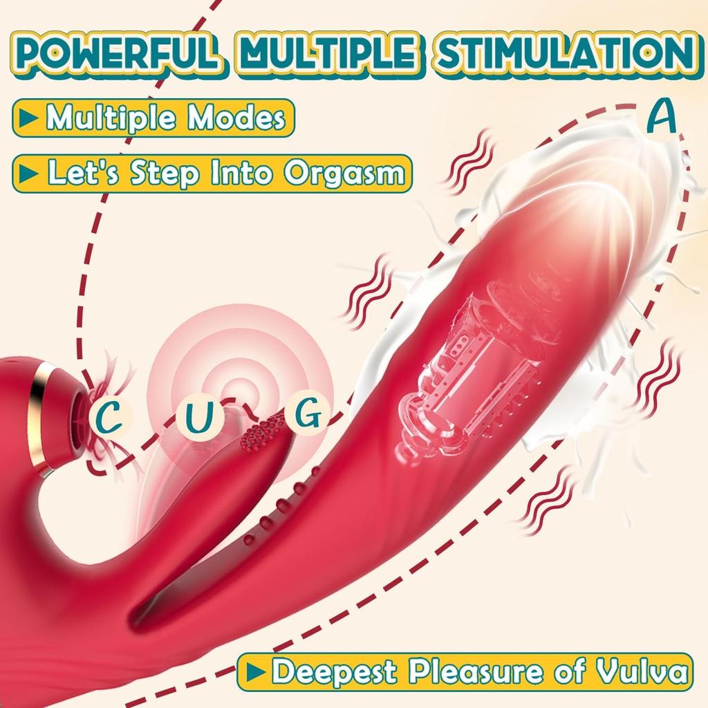 Wibrator Dildo Pchający 3 Pchający Wibrujący 10 Pulsujący 7 Ssący Wibrator z Zabawkami Dla Dorosłych, Wibrator Punktu G i Łechtaczki