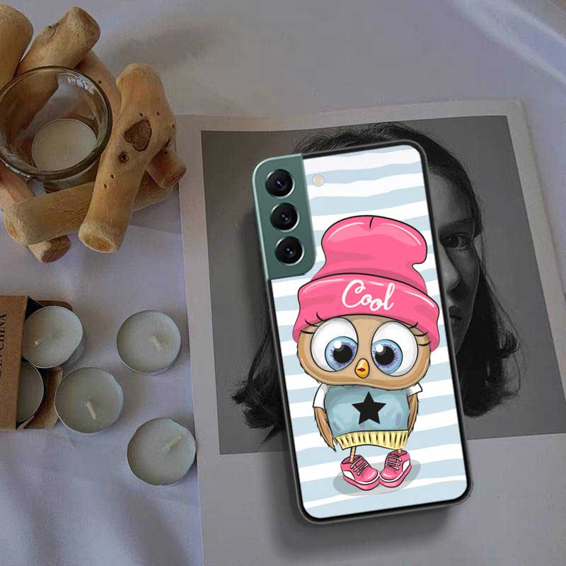Cute Owl Hearts Lover Christmas Phone For Samsung Galaxy S24 S22 Ultra S21 Plus S20 S23 FE Case S10 S10E S9 S8 S7 Edge Cover Sil