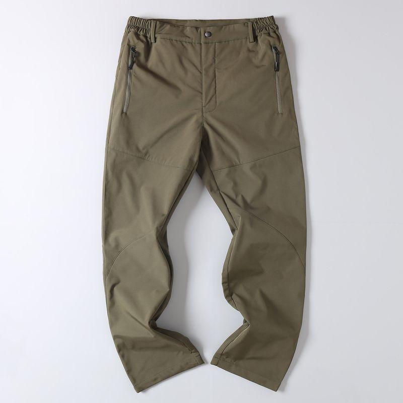 Export Export Men's Tail Goods Outdoor Windproof Waterproof Tactical Pants Fall Winter Men Fleece-lined Soft Shell Straight-leg Casual Pants