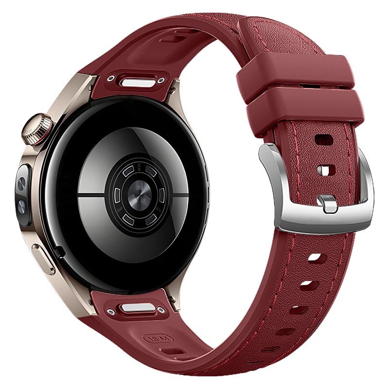 Silikon-Lederarmband für Huawei Watch 5 46MM Ohne Lücken Gummiarmband für Huawei Watch 5 42mm Unteres Schnellverschlussband