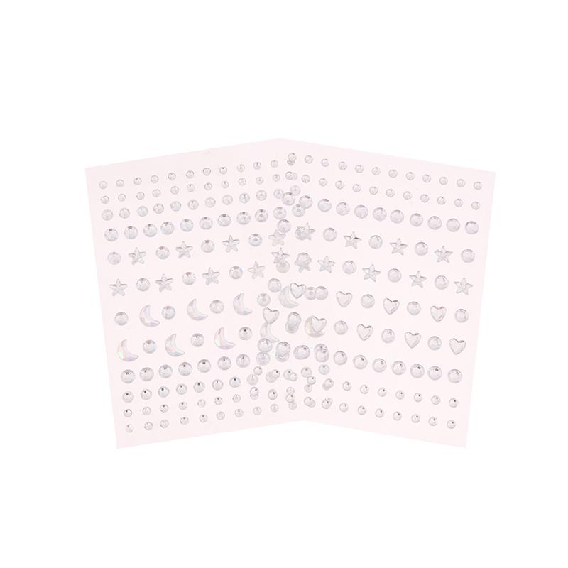 10Sheets White Various Shapes Non Piercing Lip Nails Sticker Self Adhesive Fake Lip Nail Eyebrow Nose Nail Belly Button Jewelry