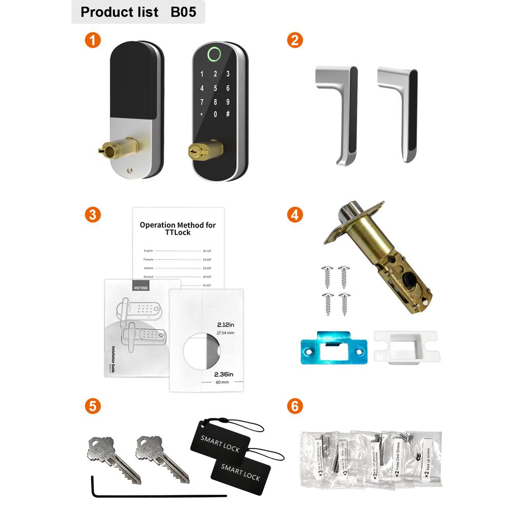 Smart Fingerprint Door Lock App Remote Control Keyless WIFI Digital Touchscreen Lock NFC IP67 Waterproof With 2 IC Cards