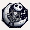 1 Auto Open Moonlight, Skeleton Themed Colorful 8 rib Portable Umbrella for Men and Women, A Compact Commuting Companion Suitable for Daily