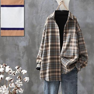 Trendiges kariertes Hemd für Damen, locker sitzend und stilvoll schlank machend mit Vintage-Hongkong-Flair, ideal für Frühling/Herbst