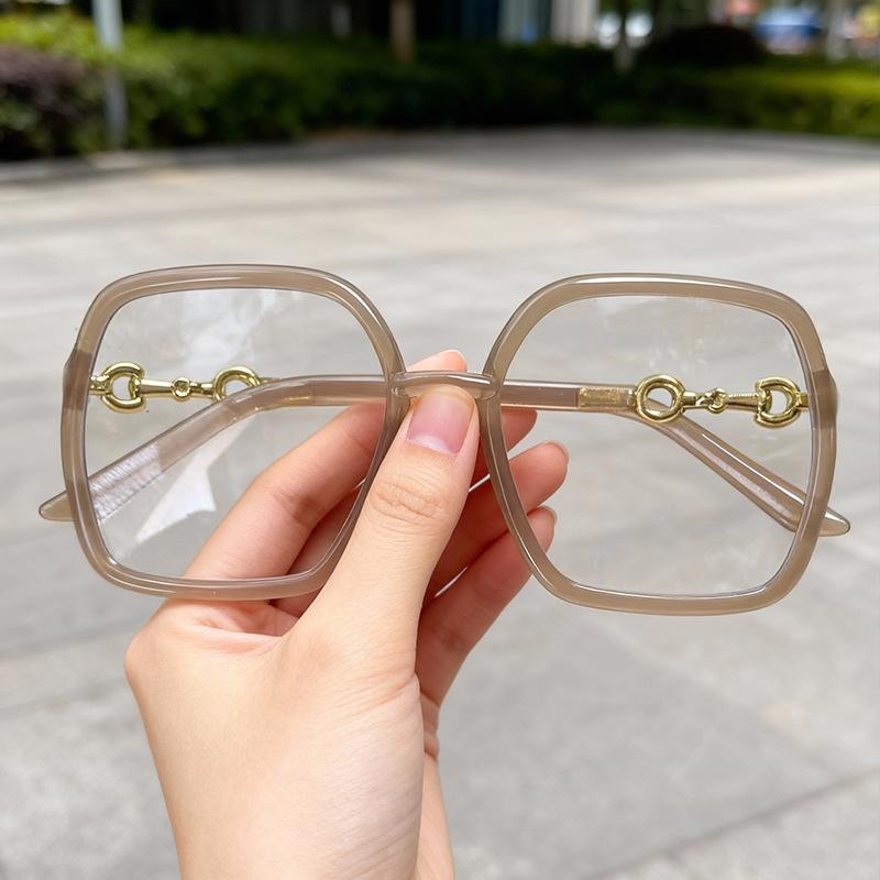 New trendy glasses, slimming for big faces, transparent frames for men and women, fashionable i-party, blue light blocking