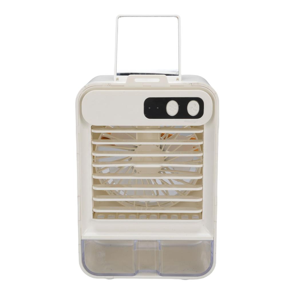 Portable Air Conditioner 3 Speeds 100ml Quiet Small Air Cooler Desk Fan with Makeup Mirror for Office Bedroom