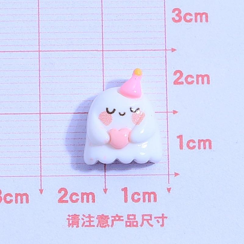 20Pcs New Cute Resin Mini Halloween Away Ghost Collection Flat Back Manicure Parts Embellishments For Hair Bows