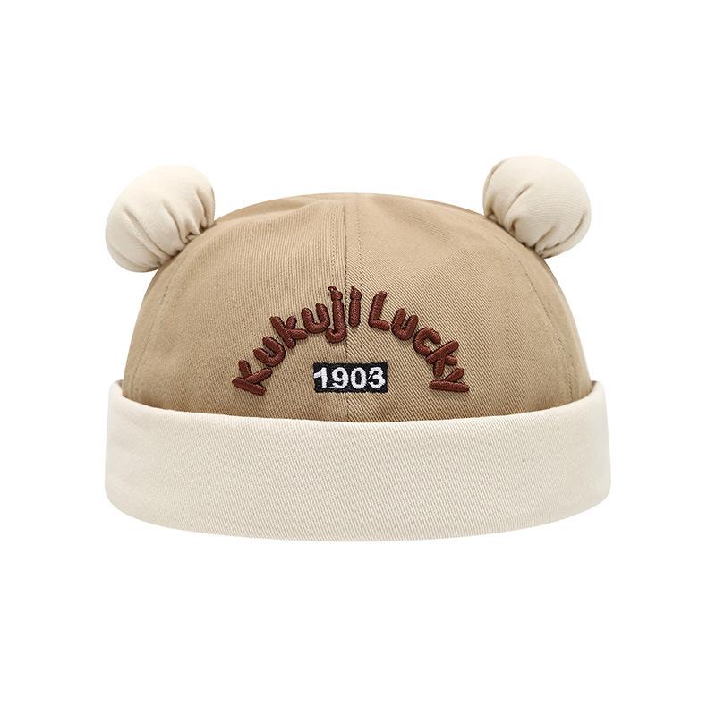 Korean Style Kids' Embroidered Letter Melon Hat – Cute Spring & Autumn Design for Boys & Girls