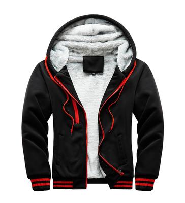 Suéter com capuz grosso e emendado para outono e inverno, jaqueta adolescente, cardigã masculino acolchoado, moletom quente da moda