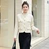 Streetwear Casual Jacquard Lace Jacket for Women Spring Autumn Korean Fashion 2026 Vintage O-Neck Long Sleeve Embroidery Short Coat