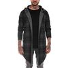 Men Splicing Hooded Solid Trench Coat Jacket Cardigan Long Sleeve Outwear Blouse