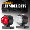 3-sides White Red Amber LED Side Marker Light Rear Brake Tail Light Stop Warning Parking Lamp For Truck Trailer Lorry RV 12V 24V
