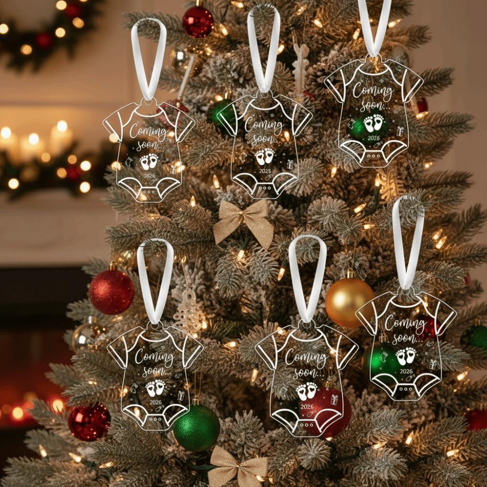 2026 Christmas Gifts Acrylic Expecting Baby Ornament Christmas Ornaments  Pregnancy Announcement