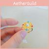 Antique Style Charming Enamel Ring With Royal Flower Design Perfect For Spring 2024
