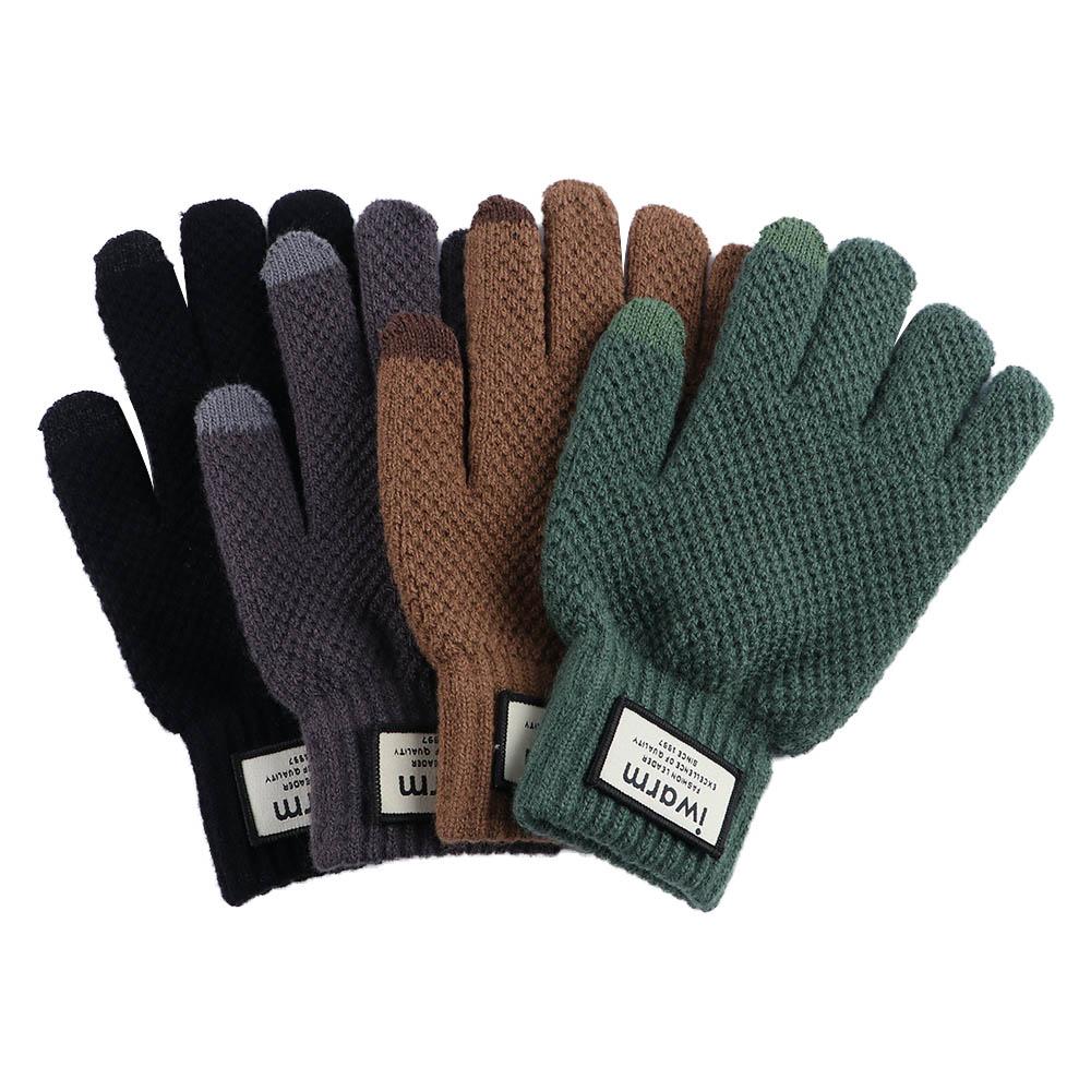Outdoors Driving Windproof Winter Warm Finger Glove Knitted Gloves Men's Gloves