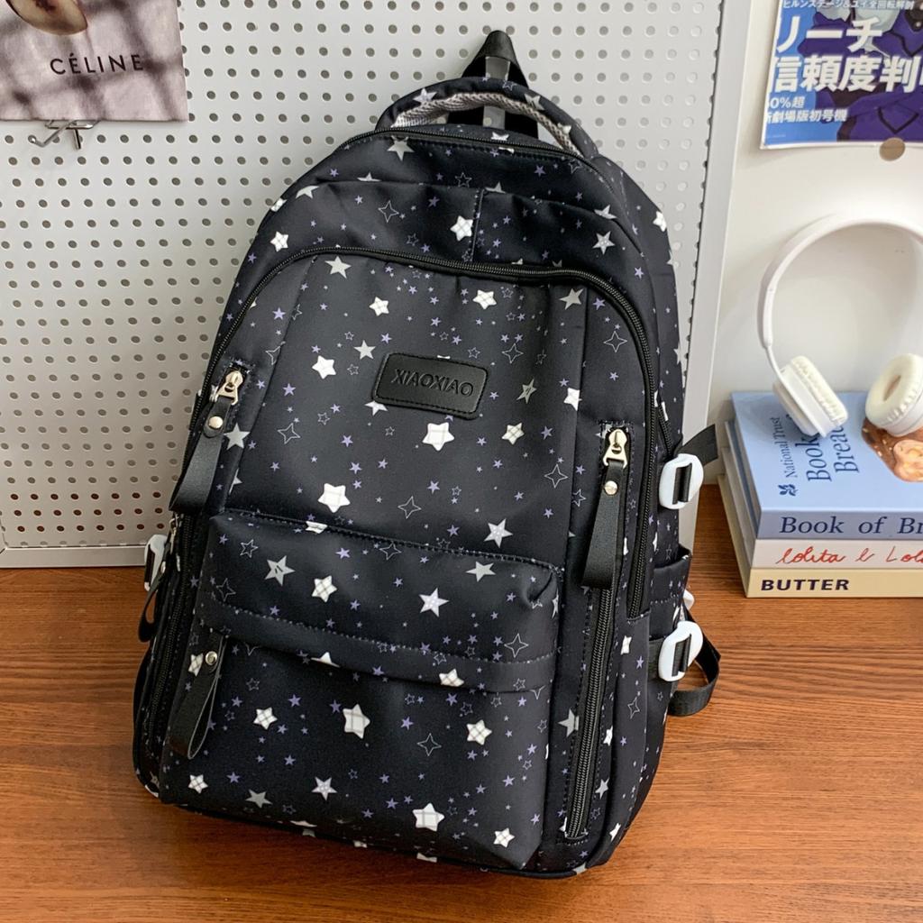 Schoolbag1011 new schoolbag female junior high school high school student large capacity star printing backpack female college student computer bag