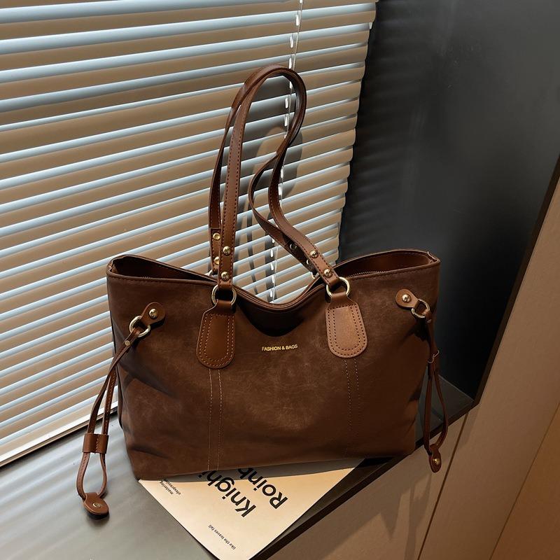 High value tote bag women's new commuter texture retro matte versatile double shoulder underarm shoulder bag