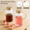 Water Jug Transparent Heat-Resistant Glass Cold Water Kettle And Cup Juices Drinks Water Pot Large Capacity Office Household Jug