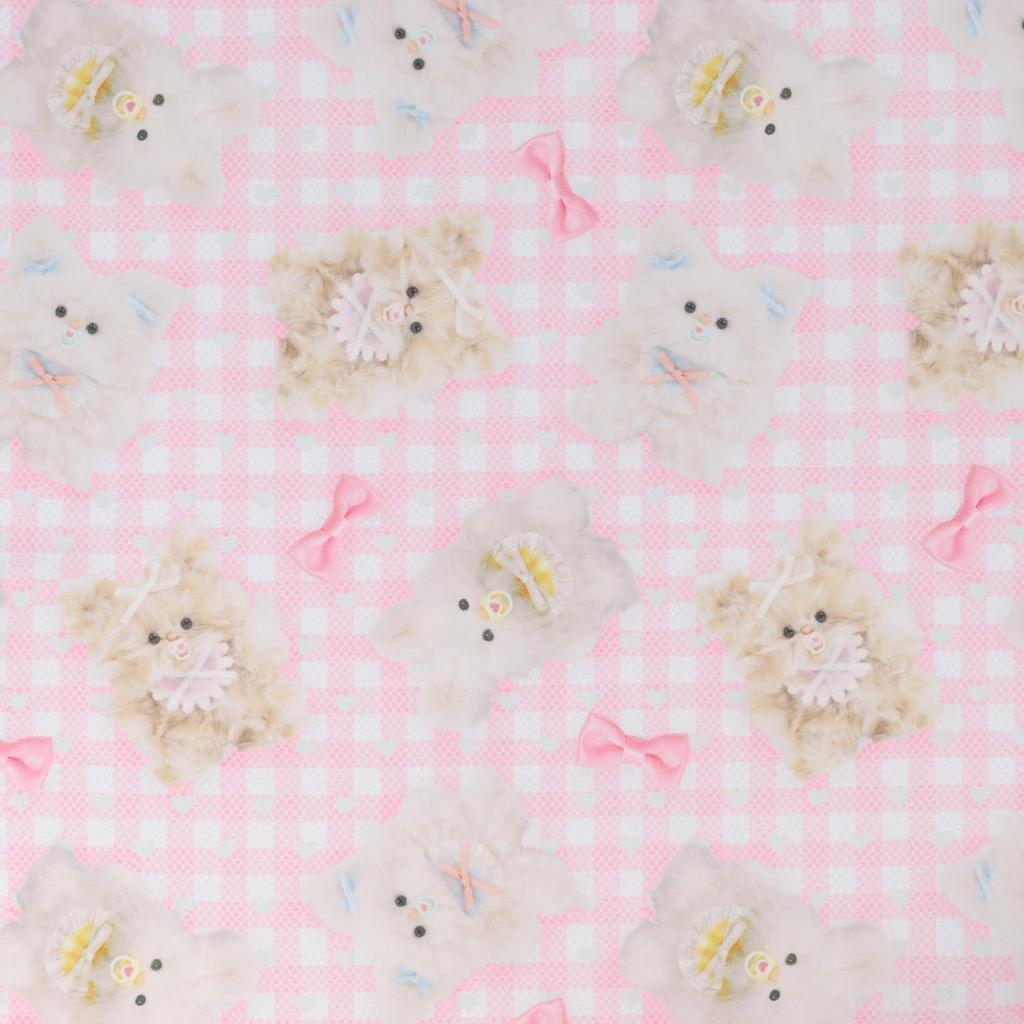 KIYOHARA imaDOKI Fluffy Baby Ribbon 45cm Wide X 1m Includes QR Code for Recipes To Make Large Small Drawstring Fabric, Cut, Pink, & Bags, IMAF-22C