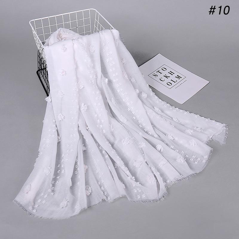 Flocked Bubble Chiffon Scarf Hijabs For Muslim Women Soild Color Breathable Islamic Headscarf Arab Head Scarves