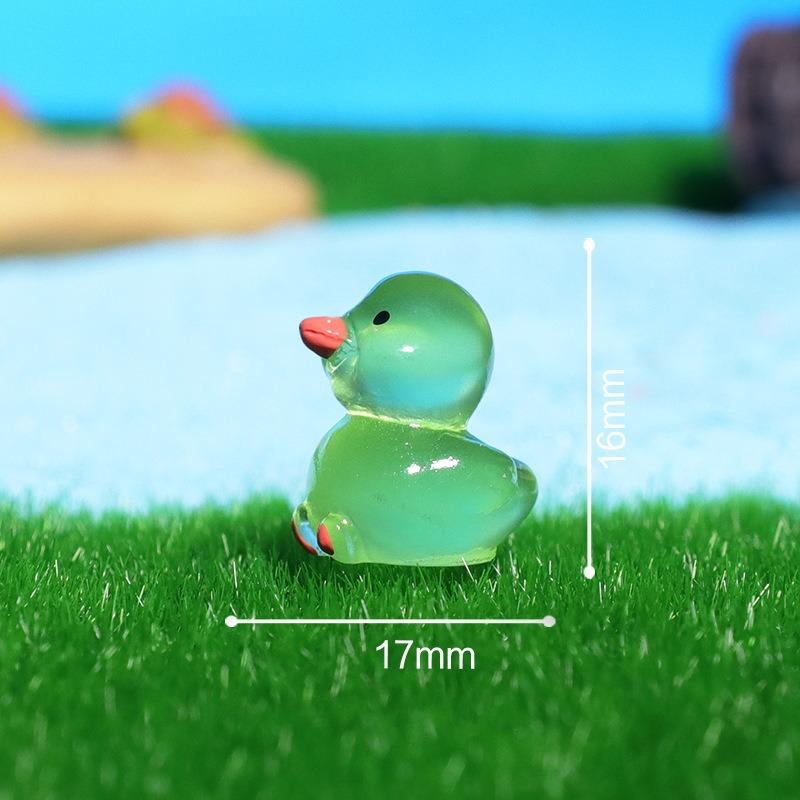 30Pcs Micro Landscape Ornaments Luminous Ducks, Cartoon 3D Ducks Miniature Decorative Accessories Resin Handicrafts Ornaments