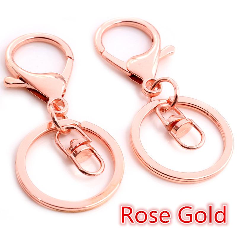 5pcs Multi-colors DIY Keychain Accessories Lobaster Clasp Hooks with 30mm Kring Ring Connector for DIY Pendant Jewelry Making