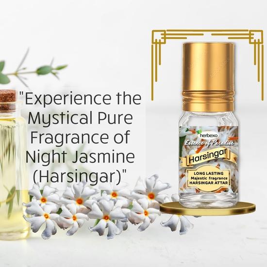 Harsingar Attar, Pure and Natural Flower Essence, Alcohol-free, Long-lasting Natural Fragrance