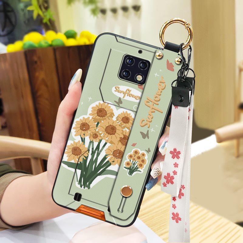 Phone Holder Wristband Phone Case For Oukitel WP6 Oil Painting Soft Case Fashion Design Protective Kickstand Anti-knock