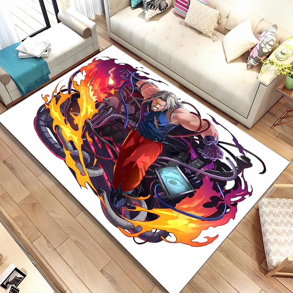 3D King of Fighters Retro Game Gamer Area Rug,Carpet Rug for Home Living Room Bedroom Sofa Doormat Decor,kids Non-slip Floor Mat