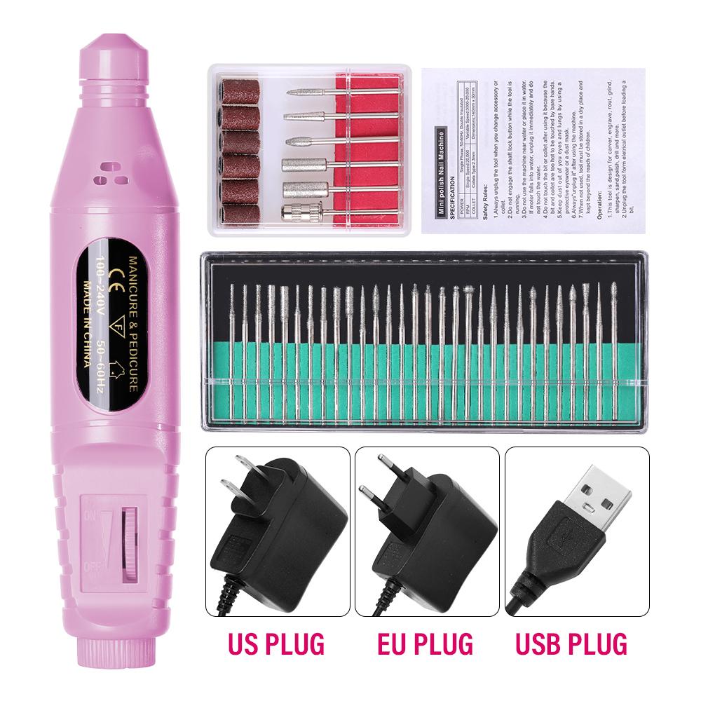 CNHIDS Professional Electric Nail Drill Machine Manicure Tools Pedicure Drill Set Portable Nail File Nail Drill Equipment