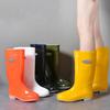 Fashion Comemore Autumn Boots Low Heels Rainshoes Couple Men Women High-barrel Waterproof Rain Boot Work Rubber Shoe Long Water Shoes 44