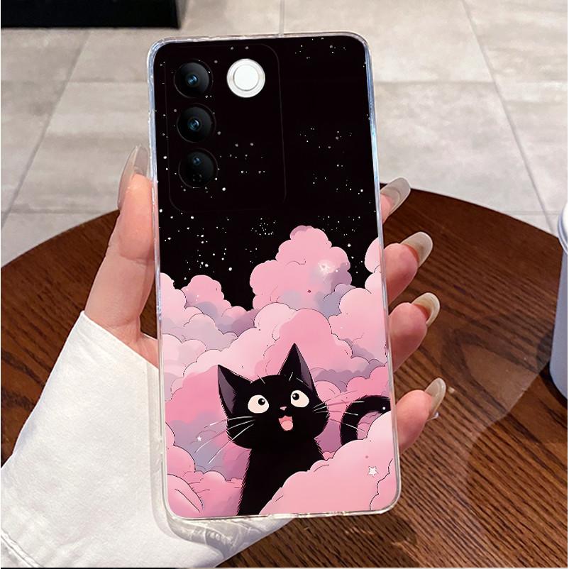 Case For Vivo V25e LATAM V27e V27 V 27 Pro 5G Casing Cute Love Heart Rabbit Funny Cover Clear TPU Silicone Soft Shell Phone Case