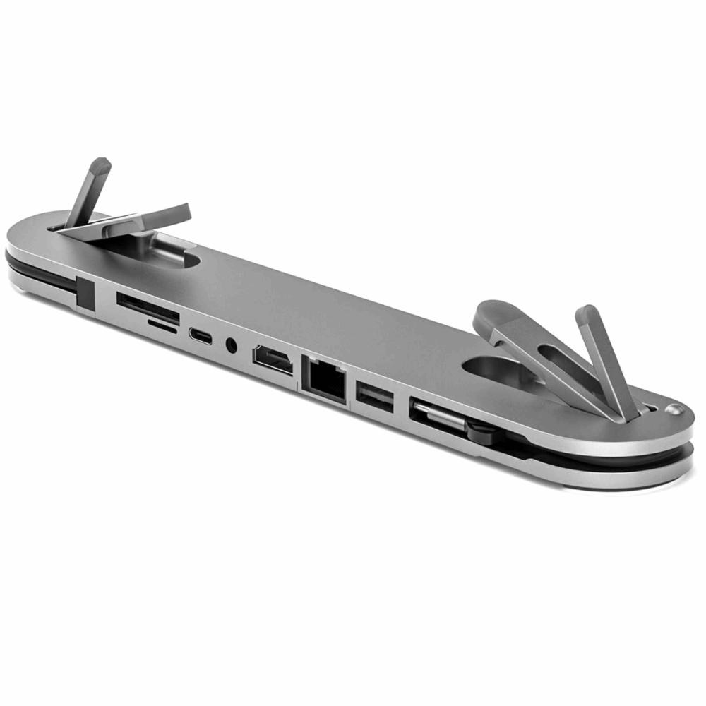 Gigabit Ethernet USB C Hub 7 in 1 Expander High Quality Multiport Adapter серый