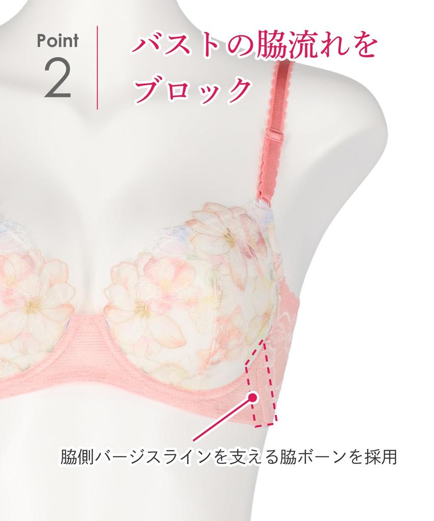 Bra Smoothes unevenness in the blocks sideways movement of the high side design back Bra KB2718 RP F70 [Wing/Wacoal] back, bust, (back) [Beautiful