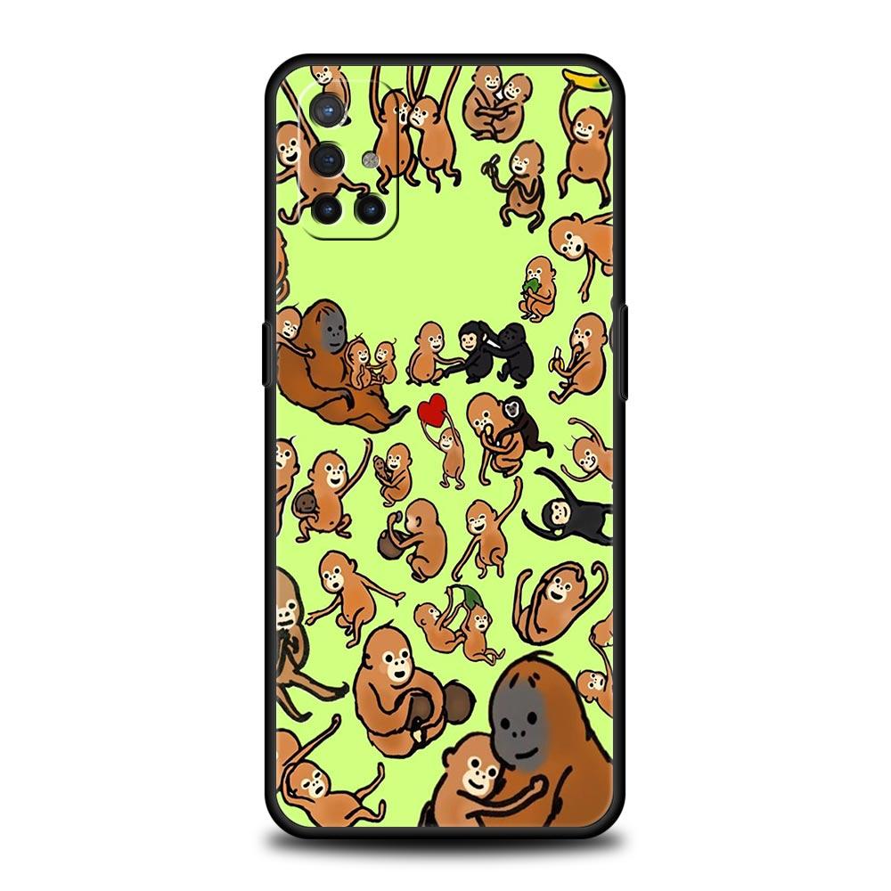 Phone Case For Oneplus 13R 13 12 10T 11 R10 Nord N100 N200 N10 9 9R CE 2 3 Z Pro Lite 5G Soft TPU Cover Monkey And Banana Capas